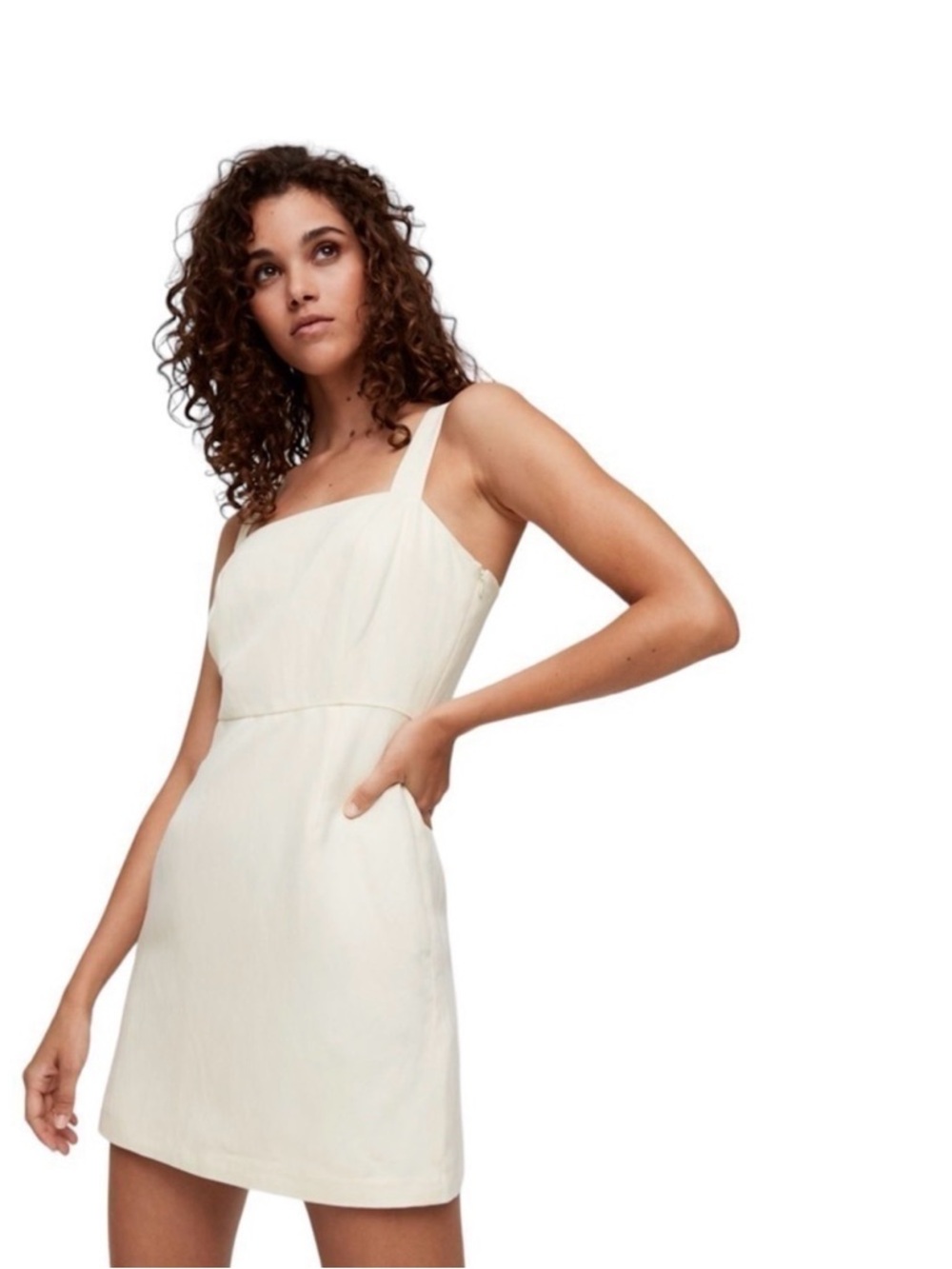 Wilfred Cream Square-Neck Mini Dress